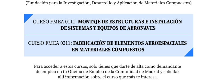 Nueva convocatoria de cursos con certificado de profesionalidad