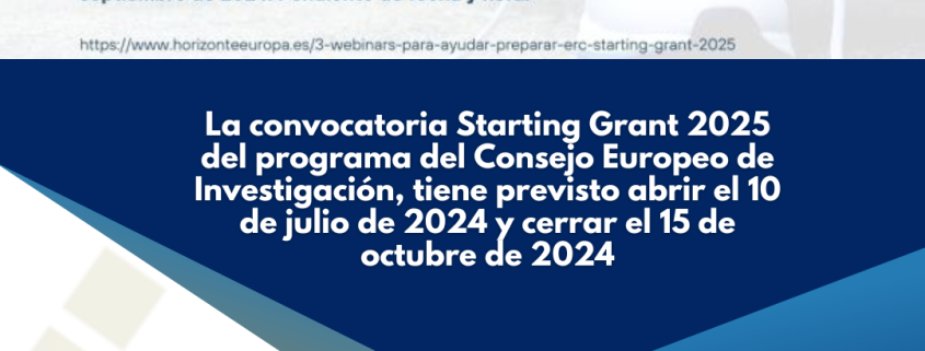 convocatoria Starting Grant 2025